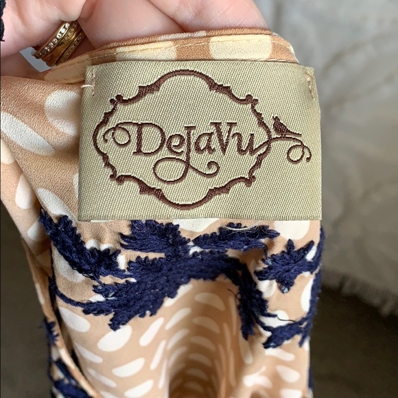 M Tan & Cream Polka Dot sleeveless top - Picture 6 of 7